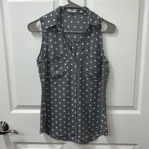 Express Grey Polka Dot Blouse